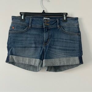 Hudson Jeans Ruby Mid Rise Double Button Cuff Denim Jean Shorts 30